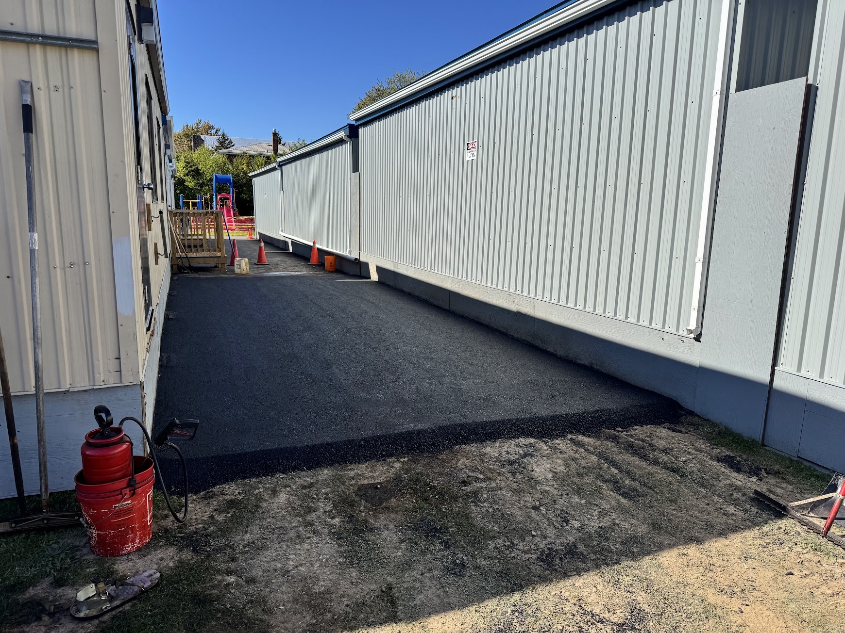 Large commercial lot aerial paving